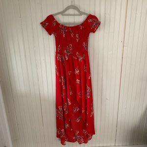 Off the Shoulder Floral Maxi Dress